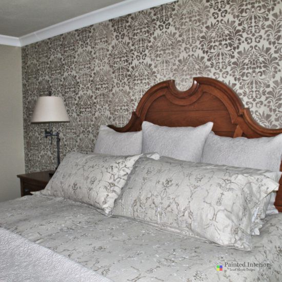 stenciled accent wall