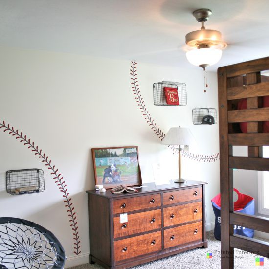 baseball themed boy's bedroom