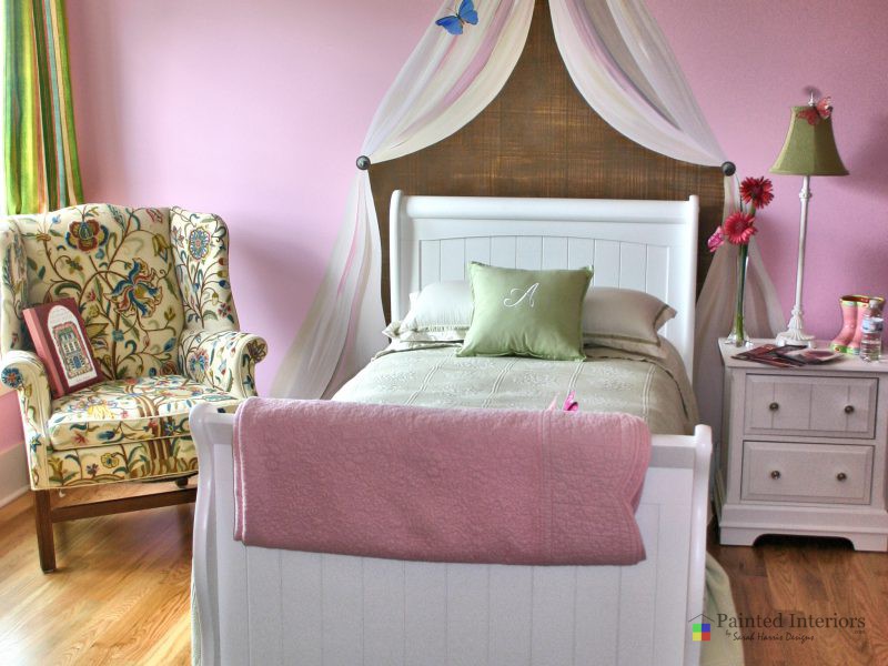 Example of Painted Rooms: princess room with hand painted canopy