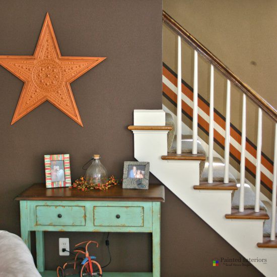 custom hand painted stairway stripe