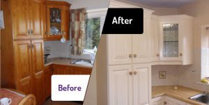 Kitchen Cabinet Painting Before and After